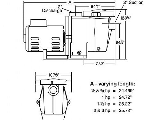 Pentair WhisperFlo Standard Efficiency Pool Pump | 115/230V 1HP Full Rated | WF-4 | EC-015583