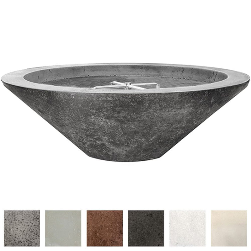 Prism Hardscapes Embarcadero 48-Inch Concrete Round Outdoor Fire Pit Bowl