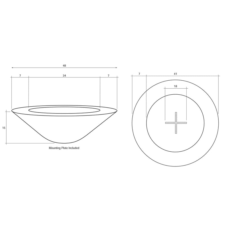 Prism Hardscapes Embarcadero 48-Inch Concrete Round Outdoor Fire Pit Bowl