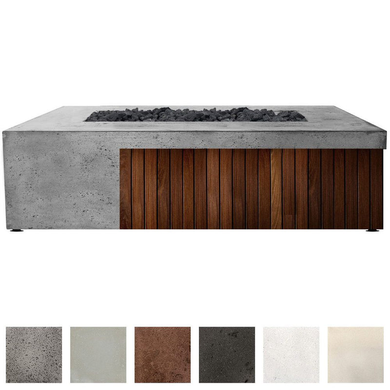 Prism Hardscapes Fairmont 72-Inch Concrete Rectangular Outdoor Fire Pit Table