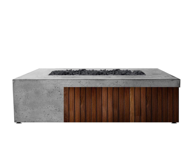 Prism Hardscapes Fairmont 72-Inch Concrete Rectangular Outdoor Fire Pit Table