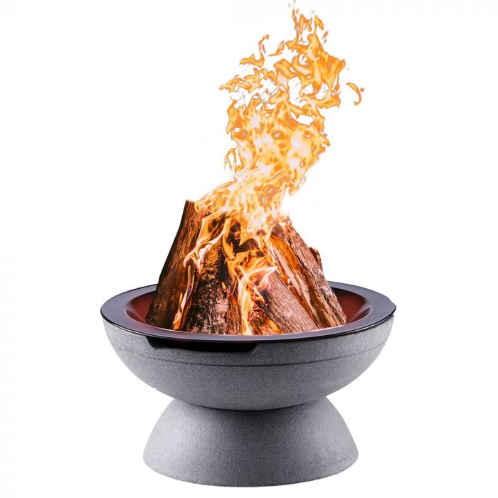 Prism Hardscapes Falo 21-Inch Concrete Round Wood Burning Outdoor Fire Pit Bowl Pebble Beach