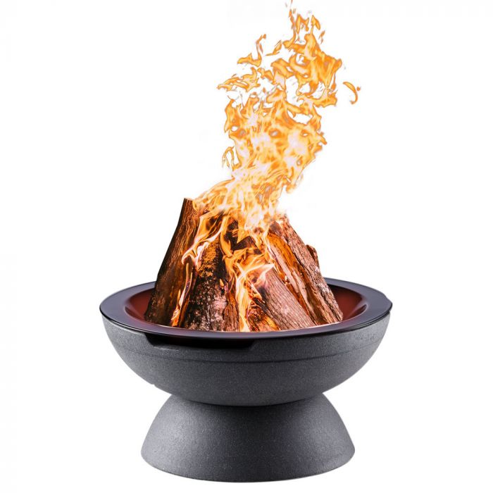 Prism Hardscapes Falo 21-Inch Concrete Round Wood Burning Outdoor Fire Pit Bowl Pebble Beach