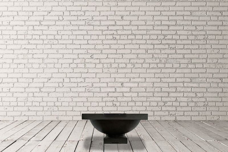 Prism Hardscapes Ibiza 29-Inch Concrete Round Outdoor Fire Pit Bowl - Match Lit