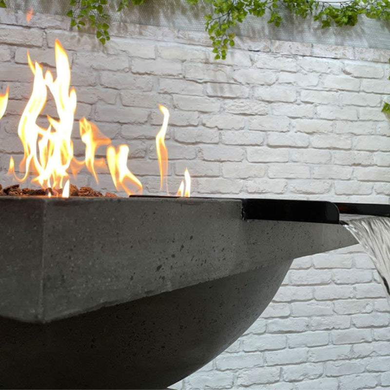 Prism Hardscapes Ibiza 31-Inch Concrete Round Outdoor Fire Pit & Water Bowl