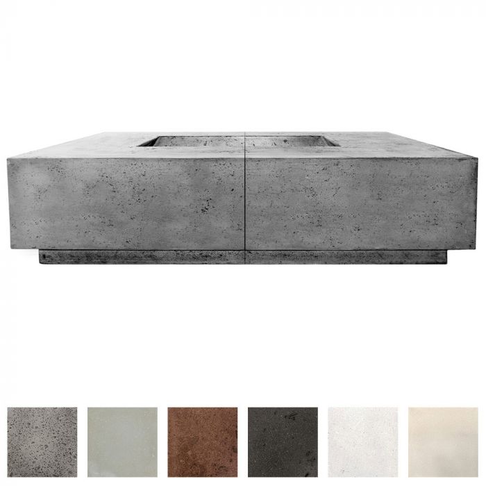 Prism Hardscapes Largo 72-Inch Concrete Square Outdoor Fire Pit Table