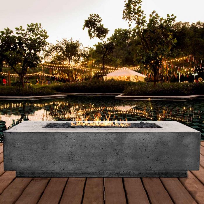 Prism Hardscapes Largo 72-Inch Concrete Square Outdoor Fire Pit Table