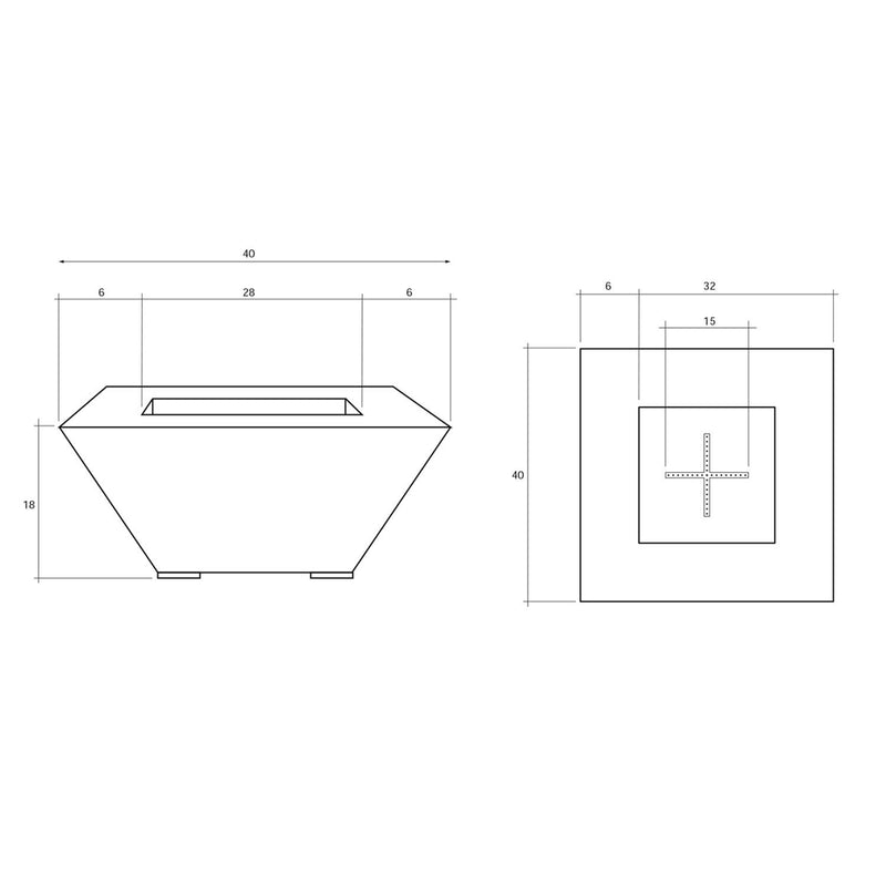 Prism Hardscapes Lombard 40-Inch Concrete Square Fit Pit Table Table