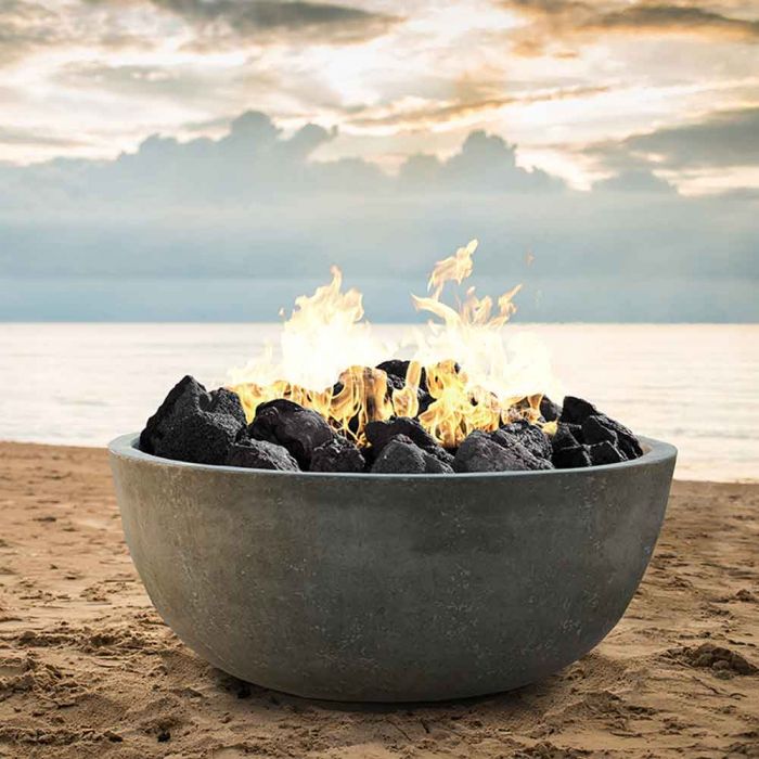 Prism Hardscapes Moderno 1 39-Inch Concrete Round Outdoor Fire Pit Bowl