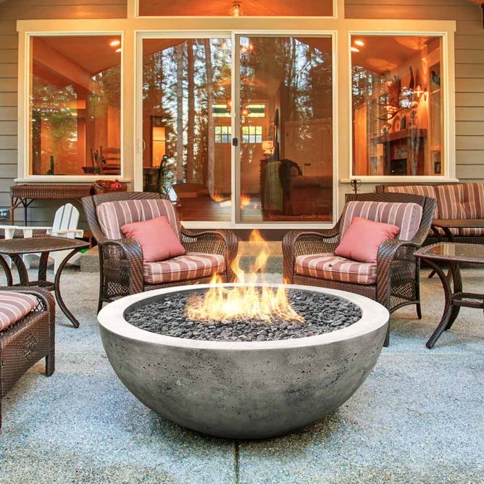 Prism Hardscapes Moderno 4 48-Inch Concrete Round Outdoor Fire Pit Bowl