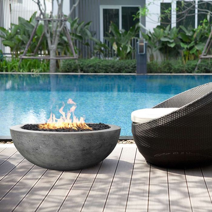 Prism Hardscapes Moderno 4 48-Inch Concrete Round Outdoor Fire Pit Bowl