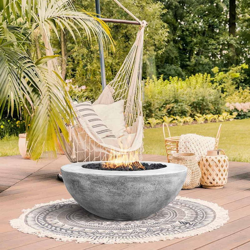 Prism Hardscapes Moderno 5 36-Inch Concrete Round Outdoor Fire Pit Bowl