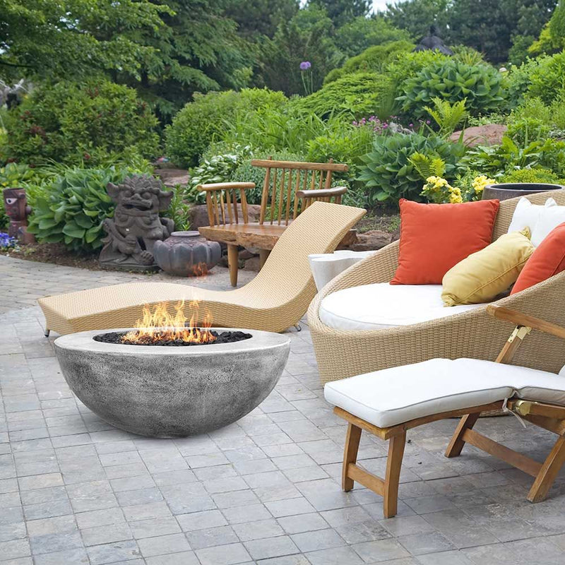 Prism Hardscapes Moderno 5 36-Inch Concrete Round Outdoor Fire Pit Bowl