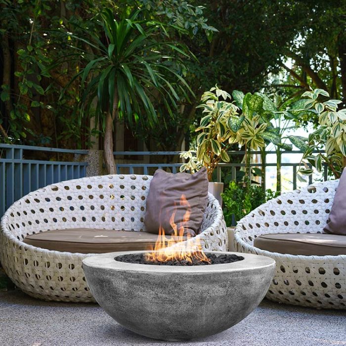 Prism Hardscapes Moderno 6 39-Inch Concrete Round Outdoor Fire Pit Bowl