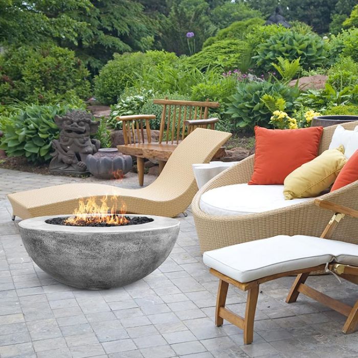 Prism Hardscapes Moderno 6 39-Inch Concrete Round Outdoor Fire Pit Bowl