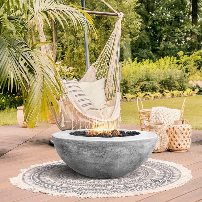 Prism Hardscapes Moderno 6 39-Inch Concrete Round Outdoor Fire Pit Bowl