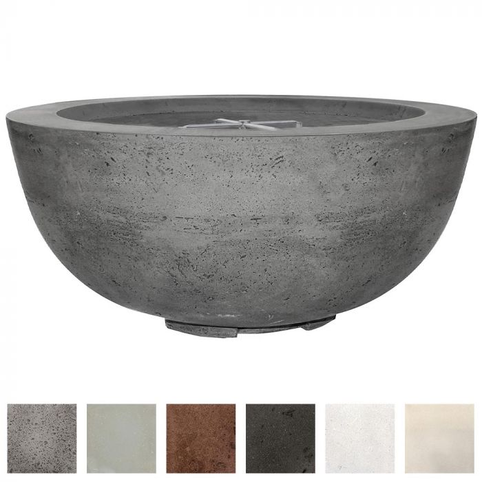 Prism Hardscapes Moderno 8 39-Inch Concrete Round Outdoor Fire Pit Bowl