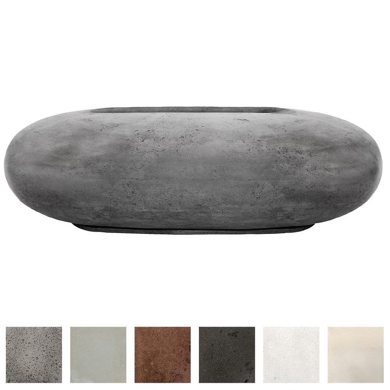 Prism Hardscapes Pebble 56-Inch Concrete Oval Concrete Outdoor Fire Pit Bowl