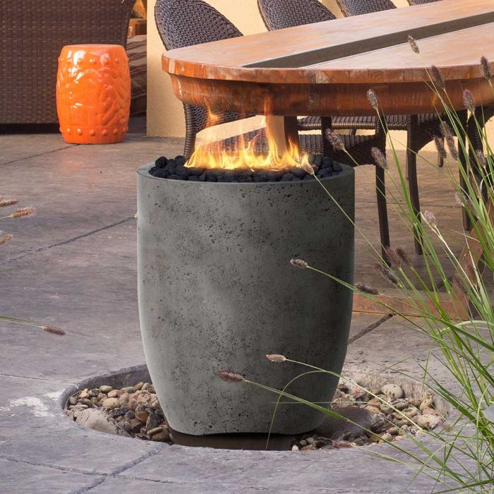 Prism Hardscapes Pentola 3 24-Inch Concrete Round Outdoor Fire Pit Pedestal