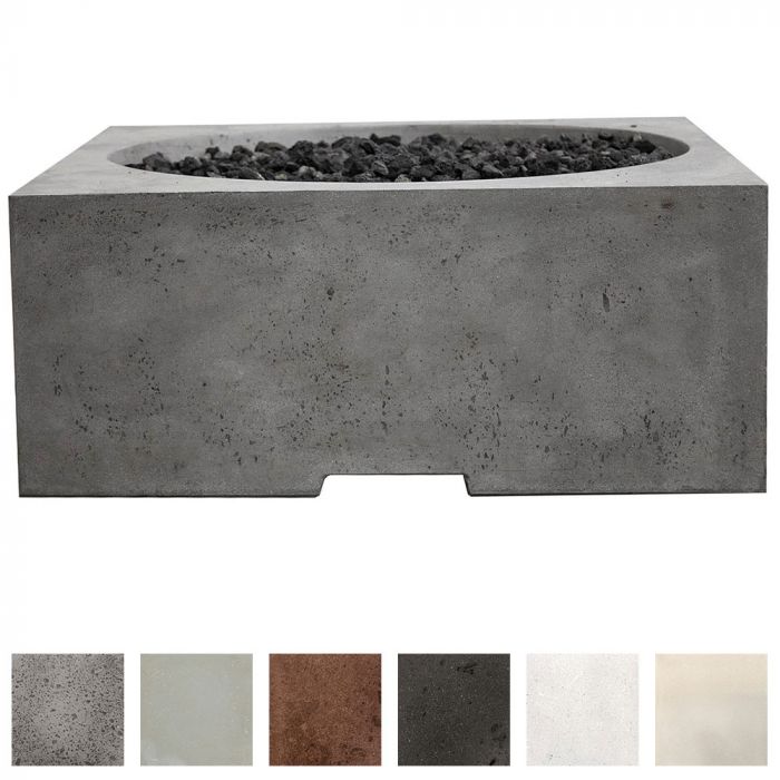 Prism Hardscapes Piazza 39-Inch Concrete Square Outdoor Fire Pit Table