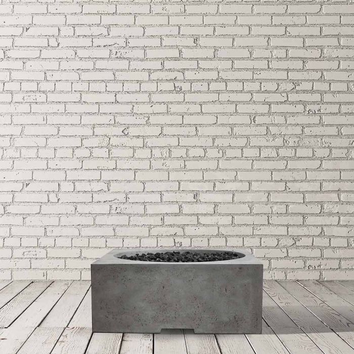 Prism Hardscapes Piazza 39-Inch Concrete Square Outdoor Fire Pit Table