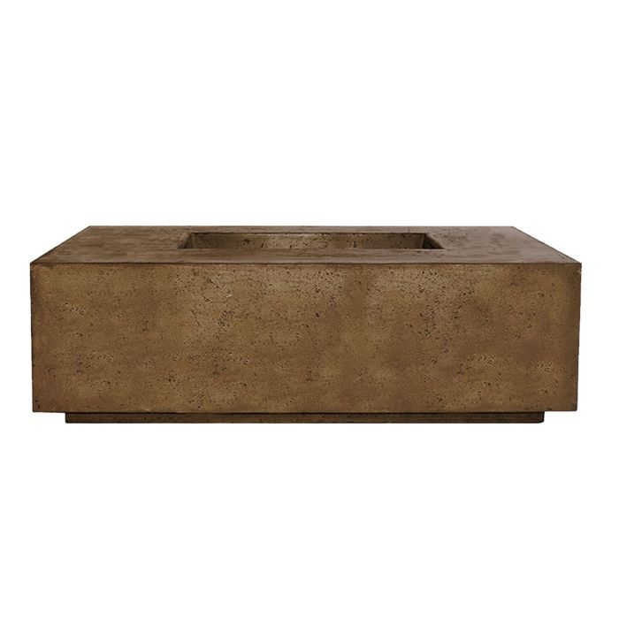 Prism Hardscapes Porto 58-Inch Concrete Propane Gas Rectangular Outdoor Fire Pit Table