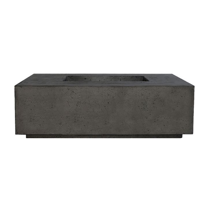 Prism Hardscapes Porto 58-Inch Concrete Propane Gas Rectangular Outdoor Fire Pit Table