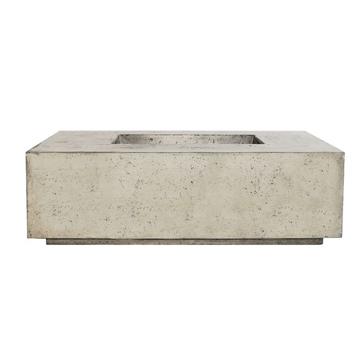 Prism Hardscapes Porto 58-Inch Concrete Propane Gas Rectangular Outdoor Fire Pit Table