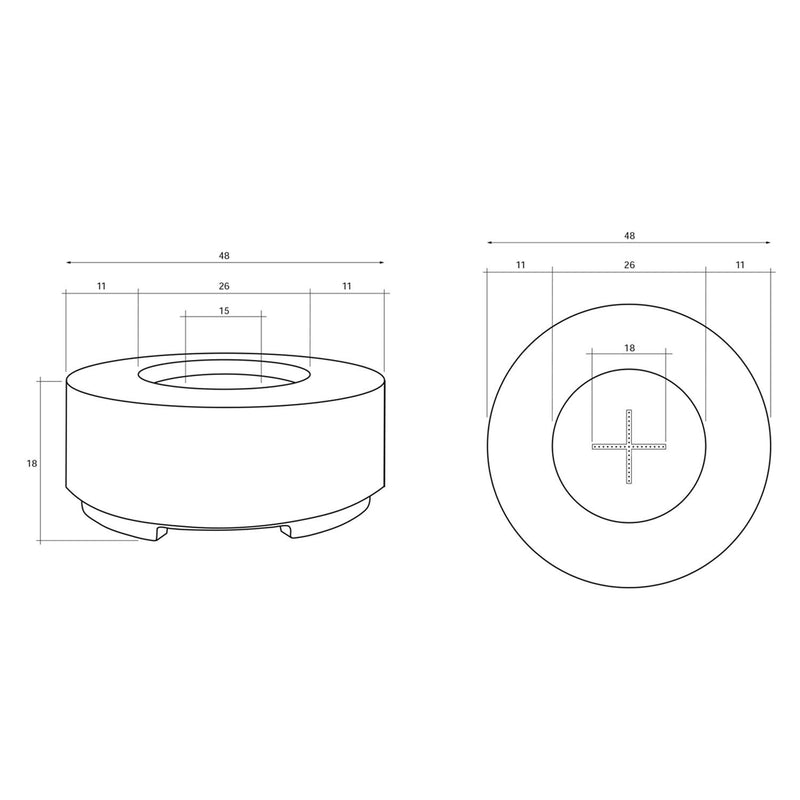 Prism Hardscapes Rotondo 48-Inch Concrete Round Fit Pit Bowl