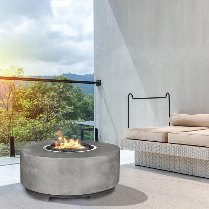 Prism Hardscapes Rotondo 80-Inch Concrete Round Outdoor Fire Pit Bowl