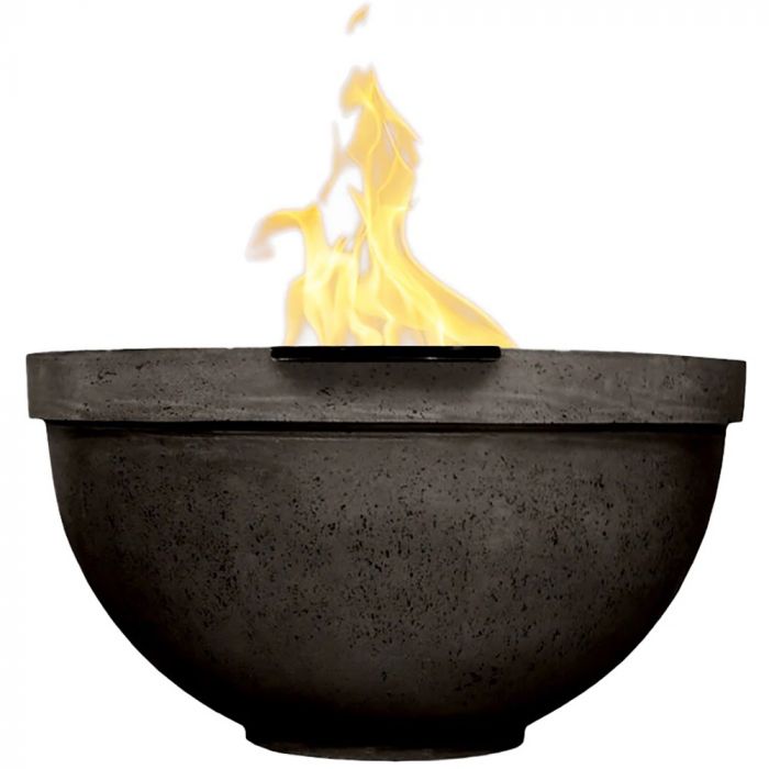 Prism Hardscapes Sorrento 33-Inch Concrete Round Outdoor Fire Pit Bowl - Match Lit