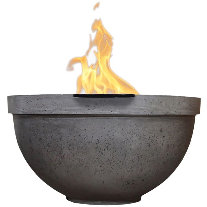 Prism Hardscapes Sorrento 33-Inch Concrete Round Outdoor Fire Pit Bowl - Match Lit