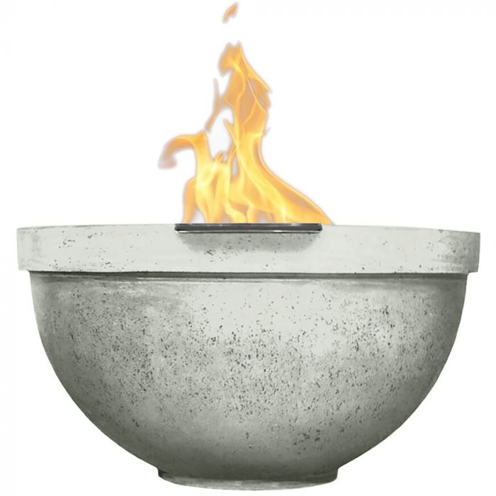 Prism Hardscapes Sorrento 33-Inch Concrete Round Outdoor Fire Pit Bowl - Match Lit