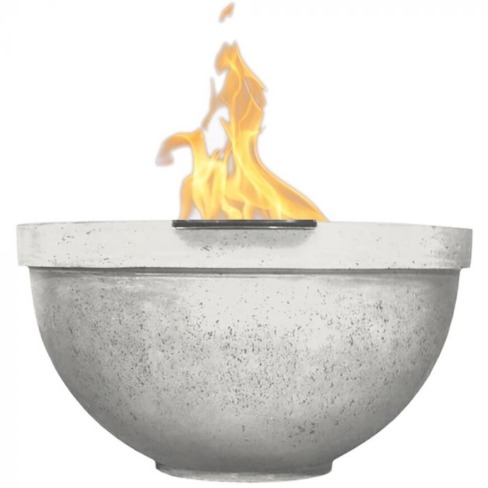 Prism Hardscapes Sorrento 33-Inch Concrete Round Outdoor Fire Pit Bowl - Match Lit