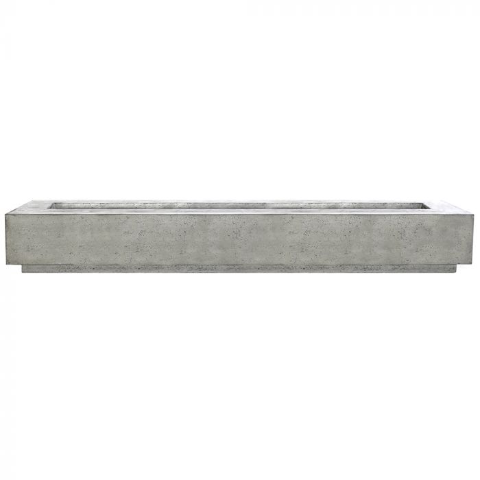 Prism Hardscapes Tavola 110-Inch Concrete Rectangular Outdoor Fire Pit Table with Windguard