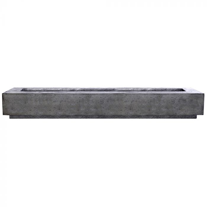 Prism Hardscapes Tavola 110-Inch Concrete Rectangular Outdoor Fire Pit Table with Windguard