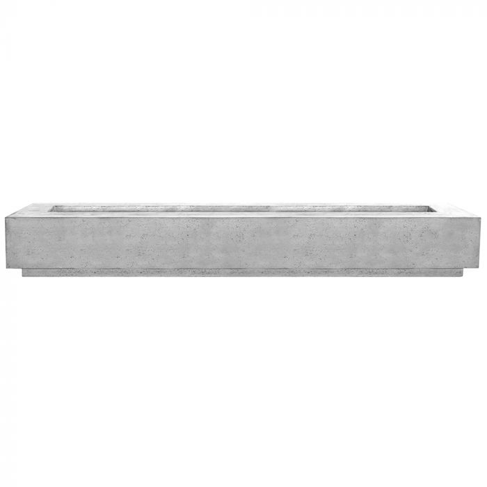 Prism Hardscapes Tavola 110-Inch Concrete Rectangular Outdoor Fire Pit Table with Windguard