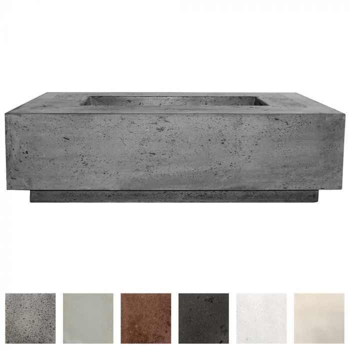 Prism Hardscapes Tavola 1 56-Inch Concrete Rectangular Outdoor Fire Pit Table