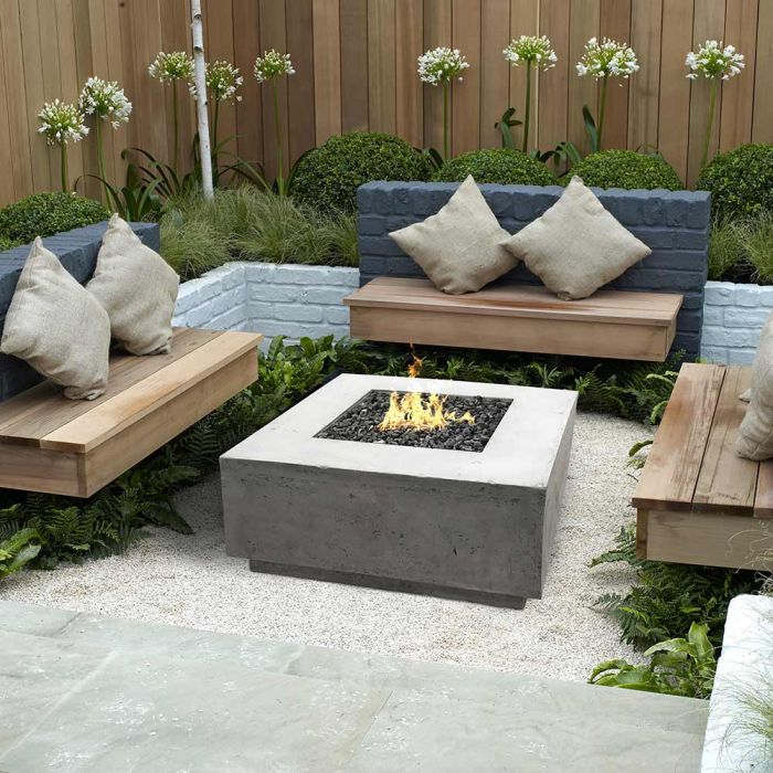 Prism Hardscapes Tavola 2 36-Inch Concrete Square Outdoor Fire Pit Table