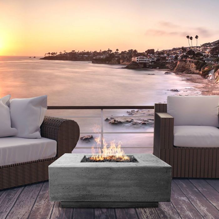 Prism Hardscapes Tavola 3 48-Inch Concrete Square Outdoor Fire Pit Table