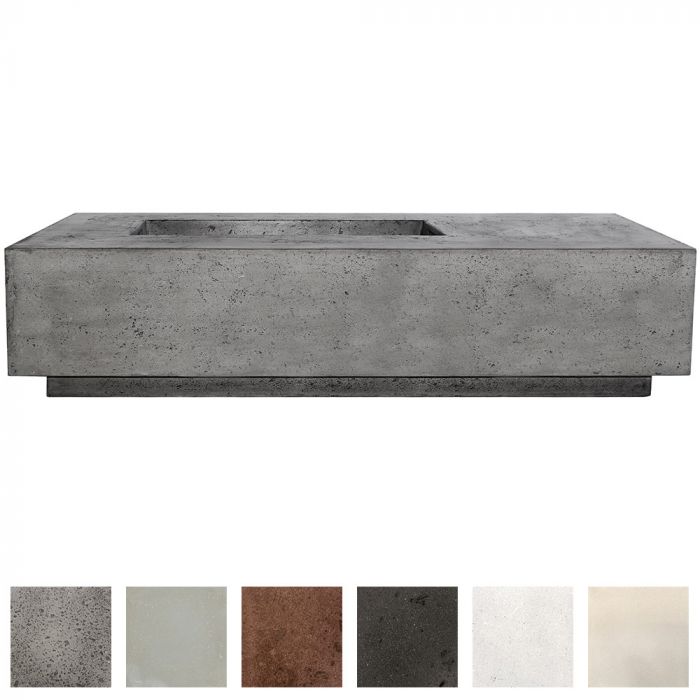 Prism Hardscapes Tavola 5 80-Inch Concrete Rectangular Outdoor Fire Pit Table