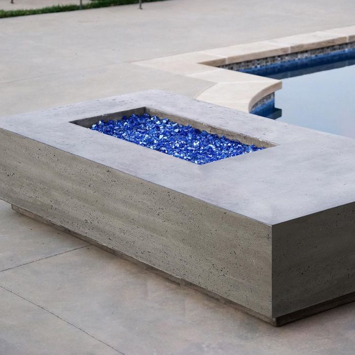 Prism Hardscapes Tavola 5 80-Inch Concrete Rectangular Outdoor Fire Pit Table