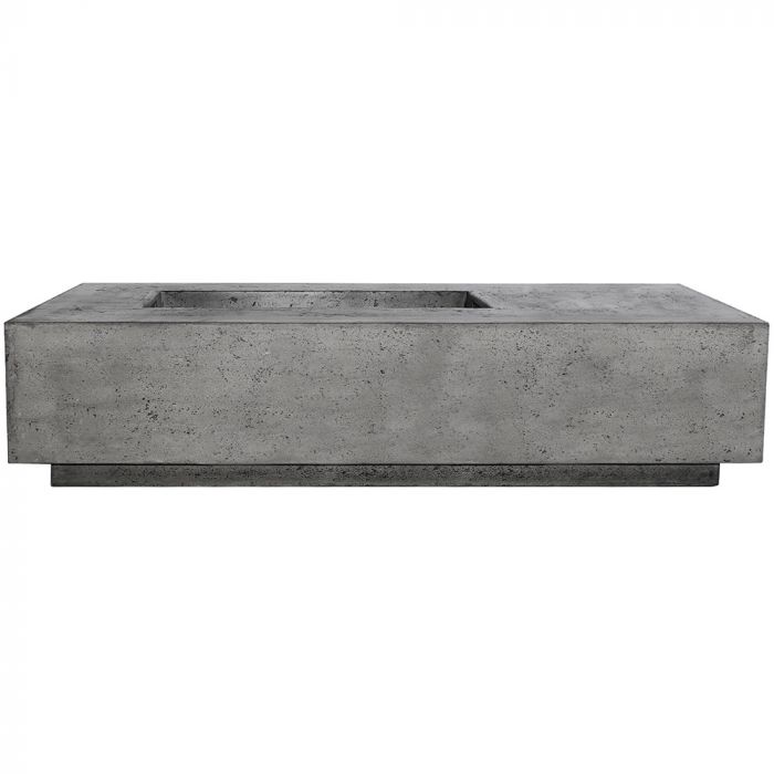 Prism Hardscapes Tavola 5 80-Inch Concrete Rectangular Outdoor Fire Pit Table