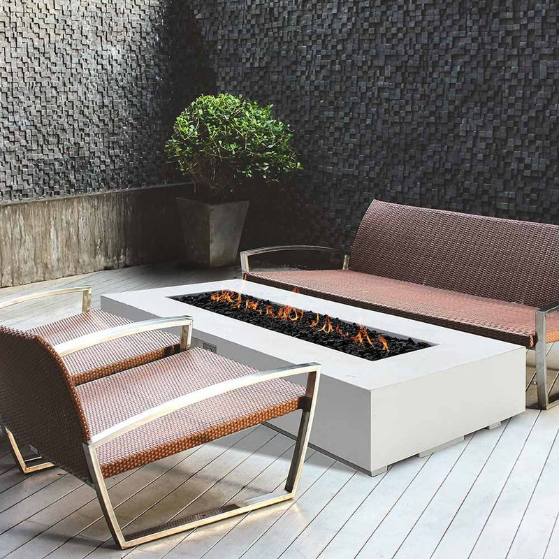 Prism Hardscapes Tavola 6 90-Inch Concrete 90,000 Rectangular Outdoor Fire Pit Table