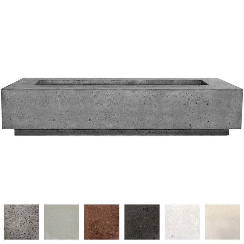 Prism Hardscapes Tavola 6 90-Inch Concrete 90,000 Rectangular Outdoor Fire Pit Table