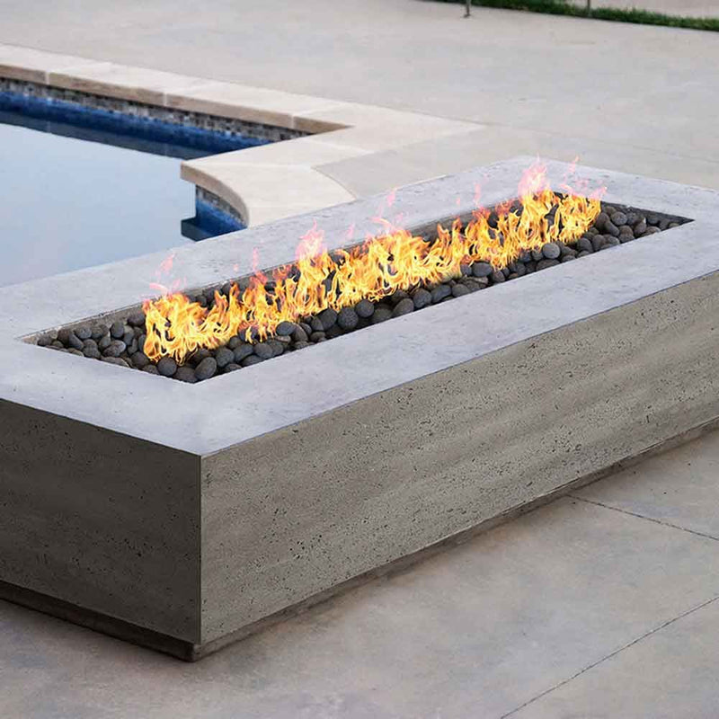 Prism Hardscapes Tavola 72-Inch Concrete Rectangular Outdoor Fire Pit Table