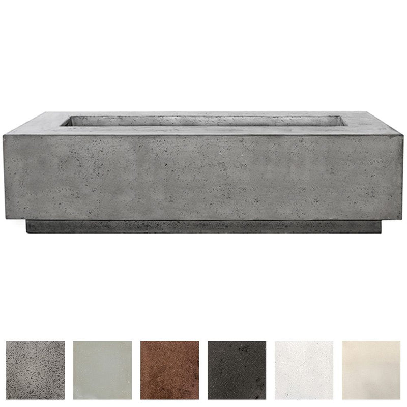 Prism Hardscapes Tavola 72-Inch Concrete Rectangular Outdoor Fire Pit Table