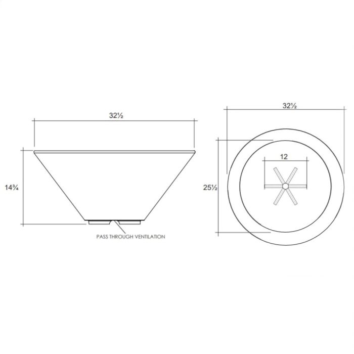 Prism Hardscapes Verona 32.5-Inch Concrete Round Outdoor Fire Pit Bowl - Electronic Igniter