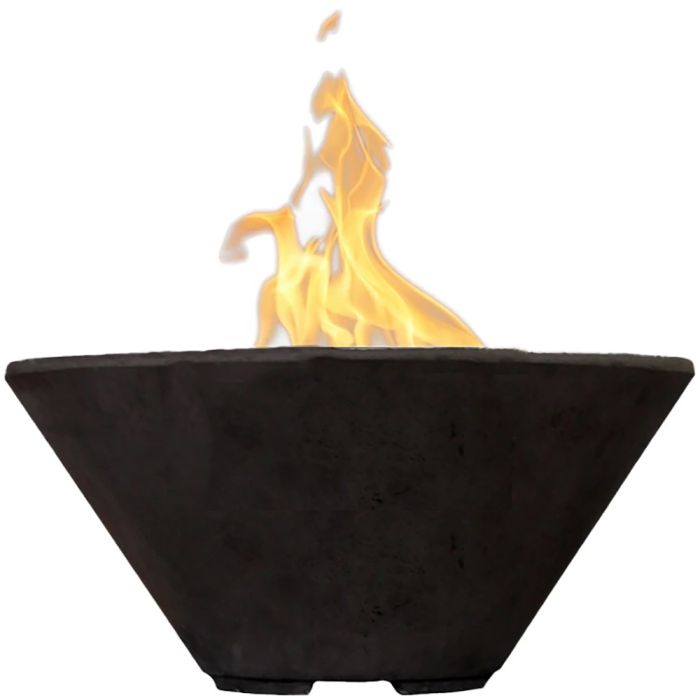 Prism Hardscapes Verona 32.5-Inch Concrete Round Outdoor Fire Pit Bowl - Electronic Igniter