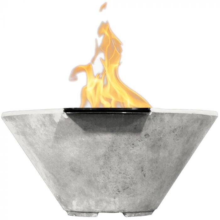 Prism Hardscapes Verona 32.5-Inch Concrete Round Outdoor Fire Pit Bowl - Electronic Igniter